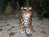 PIA Holland Soft Laying LEOPARD CUB Plush Handpainted