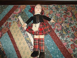 Antique Norah Wellings England Cloth Doll 12in Velvet Original Scottish Outfit