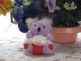 Purple Vintage Koala Bear Girl with Dress