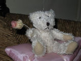 UK Small White Jointed Bear Pink Pillows With Rose