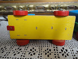 Old Vintage HEROS Western Germany Wooden Toy Train Set 3 Sections ESSO Tanker