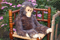 Antique 1960s JUMBO MONKEY Made in Germany Brown Plush Felt Face 25.5 Inch