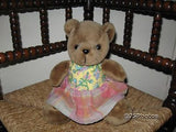 Vintage Little Girl Brown Teddy Bear Holland 1970s Velvety Soft Rare 9 inch