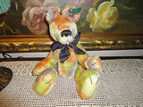 Effanbee Bear Essentials 100% Mohair Rainbow Bear Fully Jointed 14in. Button/Tag