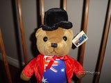 Toy Connection Australia International Flag Teddy Bear Brown 16 inch Nanco