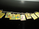 Antique 1950s Charm Bracelet TEN COMMANDMENTS Words & Hologram Pictures