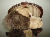 JUMBO One of a Kind Teddy Bear Faux Mink Leather Paws 20 Inch Jointed AOOAK