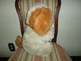 Vintage Puppy Dog Stuffed Plush Large Heavy Solid 15 inch sitting