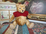 Antique Europe Winnie the Pooh Bear Humpback Silk Plush Suede Paws Jointed 12in.