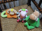 Lot of 3 Baby Toys Anna Club Holland Dog Rattle - Playgro Mouse - Belgium Hippo