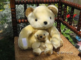 Afibel Belgium Teddy Bear Mom & Baby 11 Inch Beige Plush Very Rare