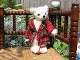 Merrythought UK Felix Christmas Mohair Growler White Teddy Bear 2002 SJ1310