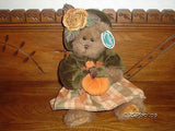 Bearington Autumn Harvest Girl Teddy Bear 14 Inch 1079 Velvet Pumpkin Dress