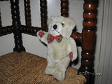 AA Soft Toys LTD UK Jointed Plush Teddy Bear Beige 7 Inch Plaid Bow Paws