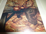 Dutch 1873 Artist Jungmann Set 2 Prints GIRL WITH RABBIT / BOY CLEANING KETTLE