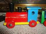 Old Vintage HEROS Western Germany Wooden Toy Train Set 3 Sections ESSO Tanker