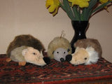 Hedgehog Lot of 3 Vintage German Stuffed Plush