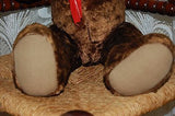 Antique Dutch Dark Brown Humpback Teddy Bear w Tongue 25 Inch Disc Jointed