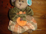 Bearington Autumn Harvest Girl Teddy Bear 14 Inch 1079 Velvet Pumpkin Dress