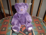 Russ Berrie Bear " Teddy " Purple Plush Handmade 1836