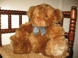 Harrods UK Large Fluffy Bear Checkered Bow  VERY RARE