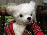 Merrythought UK Felix Christmas Mohair Growler White Teddy Bear 2002 SJ1310