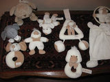 Set of 9 Dutch Tiamo Baby Safe Toys Dog Cat Elephant Blanket Duck Soft Rattle