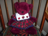 Ganz Teddy Bear Burgundy Plush Bear City Dress The Heritage Collection 15 Inch