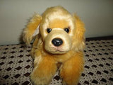 Cocker Spaniel Dog Stuffed Animal Gold Plush 12 Inch long Hard Plastic Nose