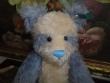 PANDA Effanbee Humpback Bear Essentials Blue Cream 100% Mohair 18in. Button/Tag