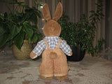 Dutch Bunny Rabbit Plush In Overalls RARE 12.5 Inch Brown Stuffed Animal Plush