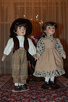 Vintage European Porcelain Doll Set Boy & Girl 40 CM