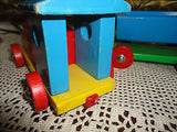 Old Vintage HEROS Western Germany Wooden Toy Train Set 3 Sections ESSO Tanker