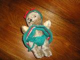 Old Antique German Mohair Jointed Bear Brown 9.5 Inch Knitted Outfit