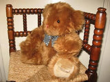 Harrods UK Large Fluffy Bear Checkered Bow  VERY RARE