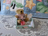 Bear Tea Party in Wooden Box Handmade