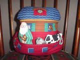 Noahs Ark 9x11" Handmade & 7 Figures Fully Stuffed Toy Childrens Playset