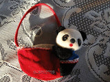 Dakin Vintage Mohair Panda Bear Purse Very Rare