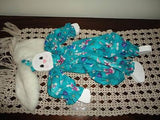 Handmade One of a Kind Wooden Rabbit Real Fur Ears Handpainted Wood 18 inch