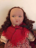 Antique 1920s Felt Doll 16 inch Painted Face Original Clothing Knitting Needles
