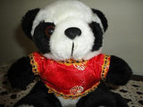 Chinese Panda Bear Stuffed Plush in Satin Shirt