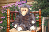 Antique 1960s JUMBO MONKEY Made in Germany Brown Plush Felt Face 25.5 Inch