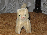 Antique Old German Kitten Cat Mohair 11 cm 4.25 inch Green Glass Eyes