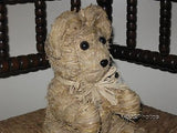 Vintage Straw Bear with Bow Made in Europe
