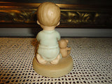 Enesco Mabel Lucie Attwell Memories of Yesterday Boy Praying w Teddy 114499 1987