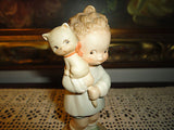 Enesco Mabel Lucie Attwell Memories Yesterday Girl Kitten Figurine 114510 1987