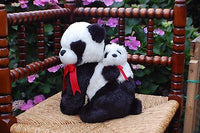 Kempenaar Netherlands Vintage Plush Panda Bear Mother and Baby On Back 9.5 inch