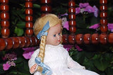 Antique Germany Blonde Girl Doll with Braids Christening Gown 2 pair shoes