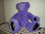 Gund 1992 Purple Teddy Bear Black Vinyl Paw Pads