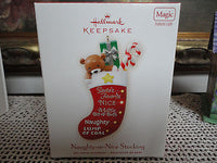 Hallmark Christmas Keepsake Ornament Naughty or Nice Stocking 2007 New QHF3087